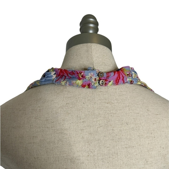 Free People Intimately Should I Say Halter Bodysuit Hydrangea Floral Size Small - Picture 8 of 16